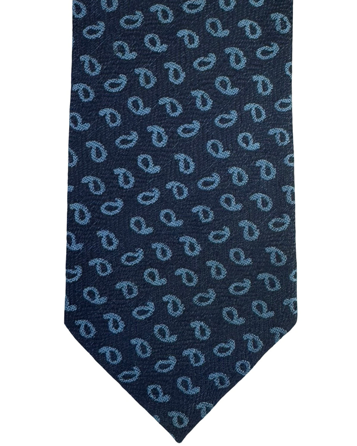 Ermenegildo Zegna Tie Navy Blue Paisley - Narrow Necktie