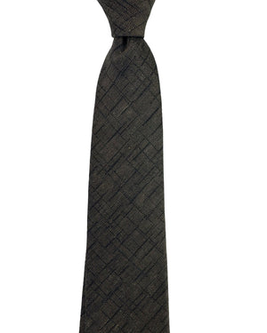 Zegna Tie Seagrass Green Pattern - Narrow Necktie