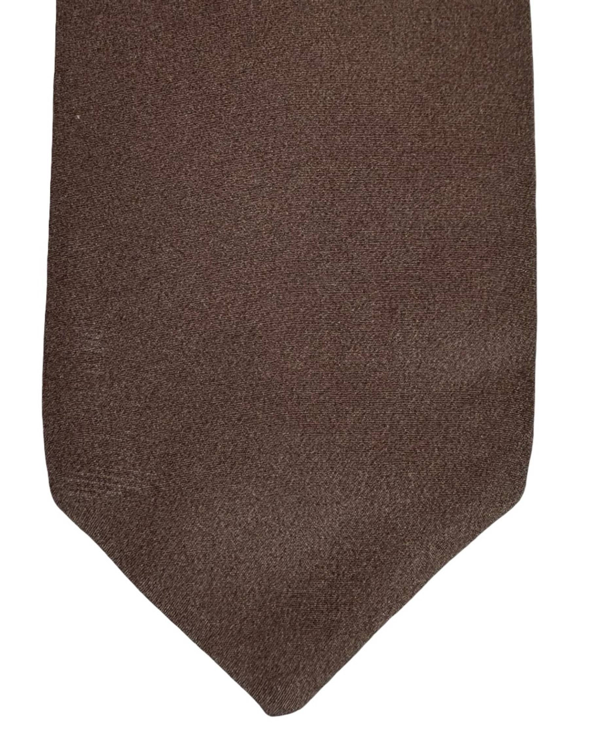 Ermenegildo Zegna Tie Brown Taupe Solid - XXX Couture - 2 Sided