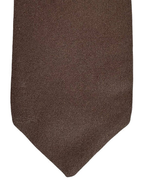Ermenegildo Zegna Tie Brown Taupe Solid - XXX Couture - 2 Sided