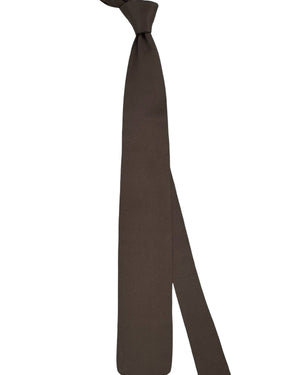 Ermenegildo Zegna Tie Brown Taupe Solid - XXX Couture - 2 Sided