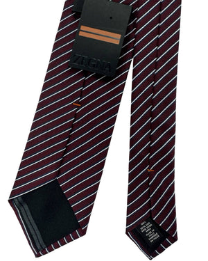 Ermenegildo Zegna Tie Maroon Midnight Blue Stripes
