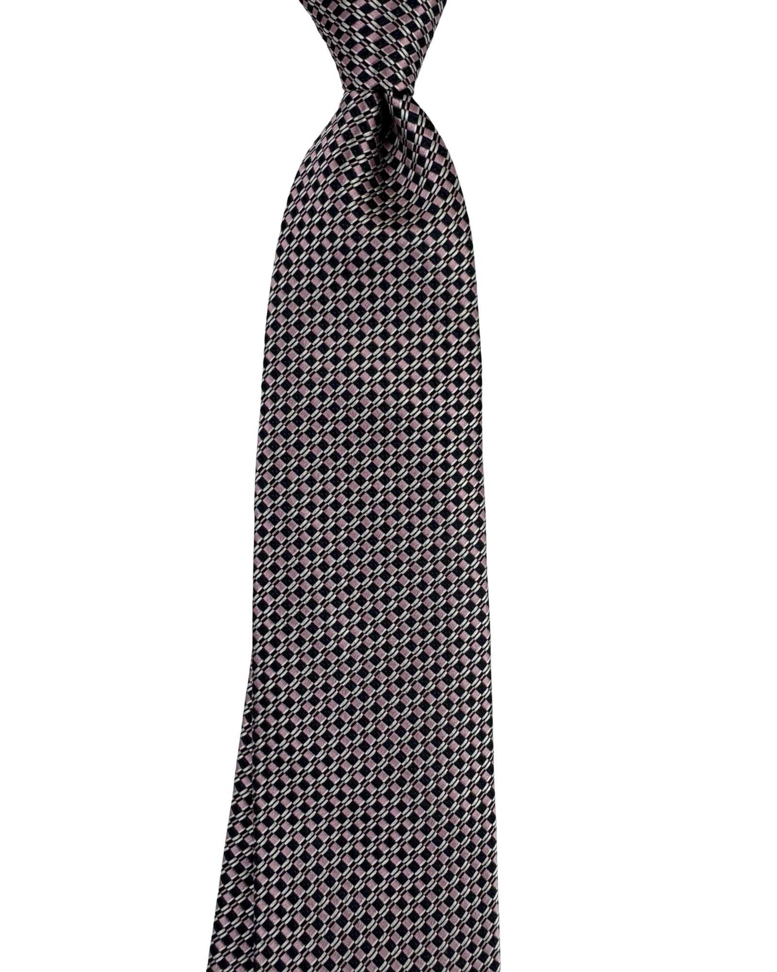 Ermenegildo Zegna Tie Dark Blue Pink Pattern