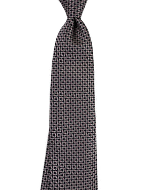 Ermenegildo Zegna Tie Dark Blue Pink Checkered Grid Pattern
