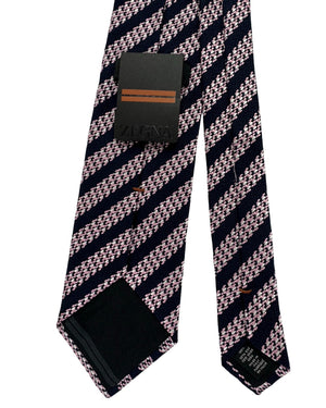 Ermenegildo Zegna Tie Dark Blue Pink Stripes