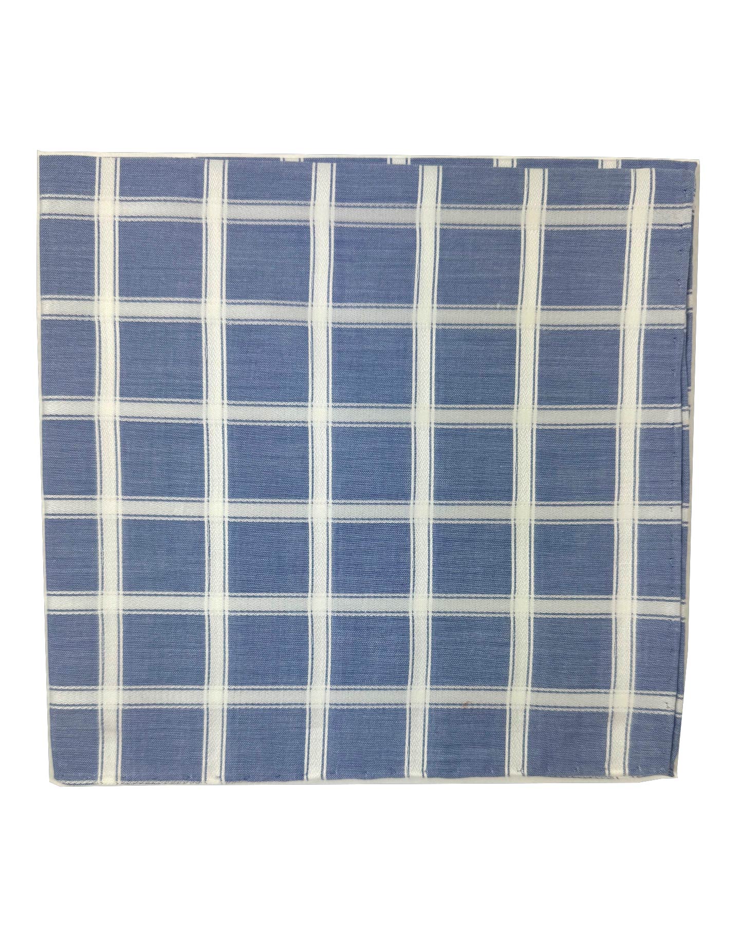 Zilli Cotton Pocket Square Royal Blue White Check - FINAL SALE