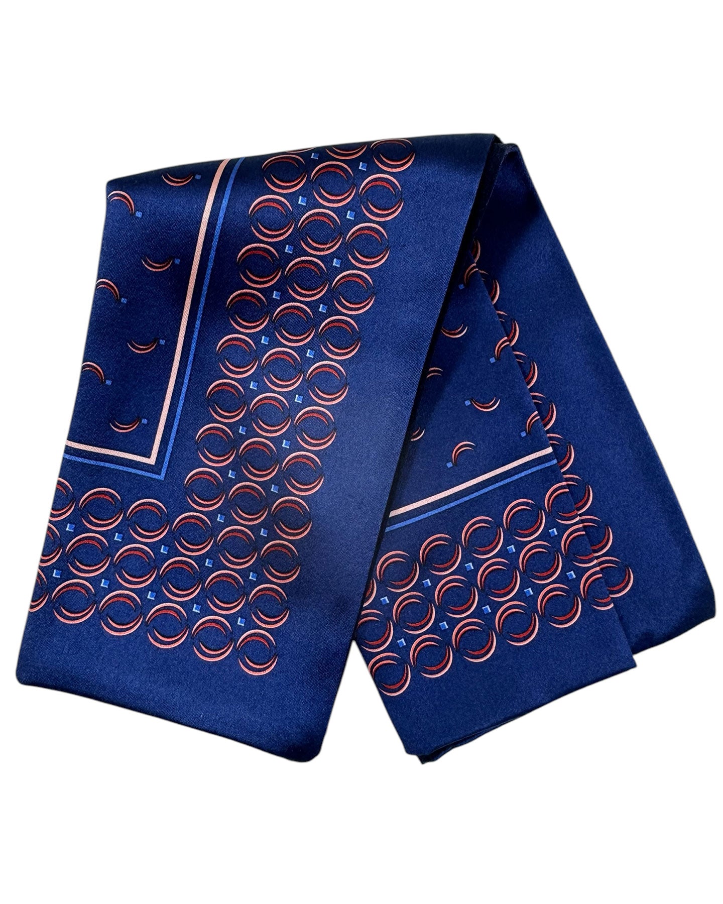 Zilli Silk Pocket Square Dark Blue Pink