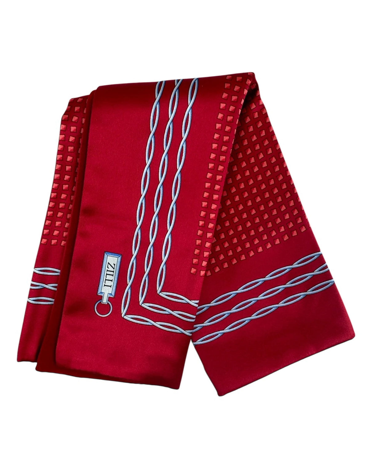 Zilli Silk Pocket Square Red Design SALE