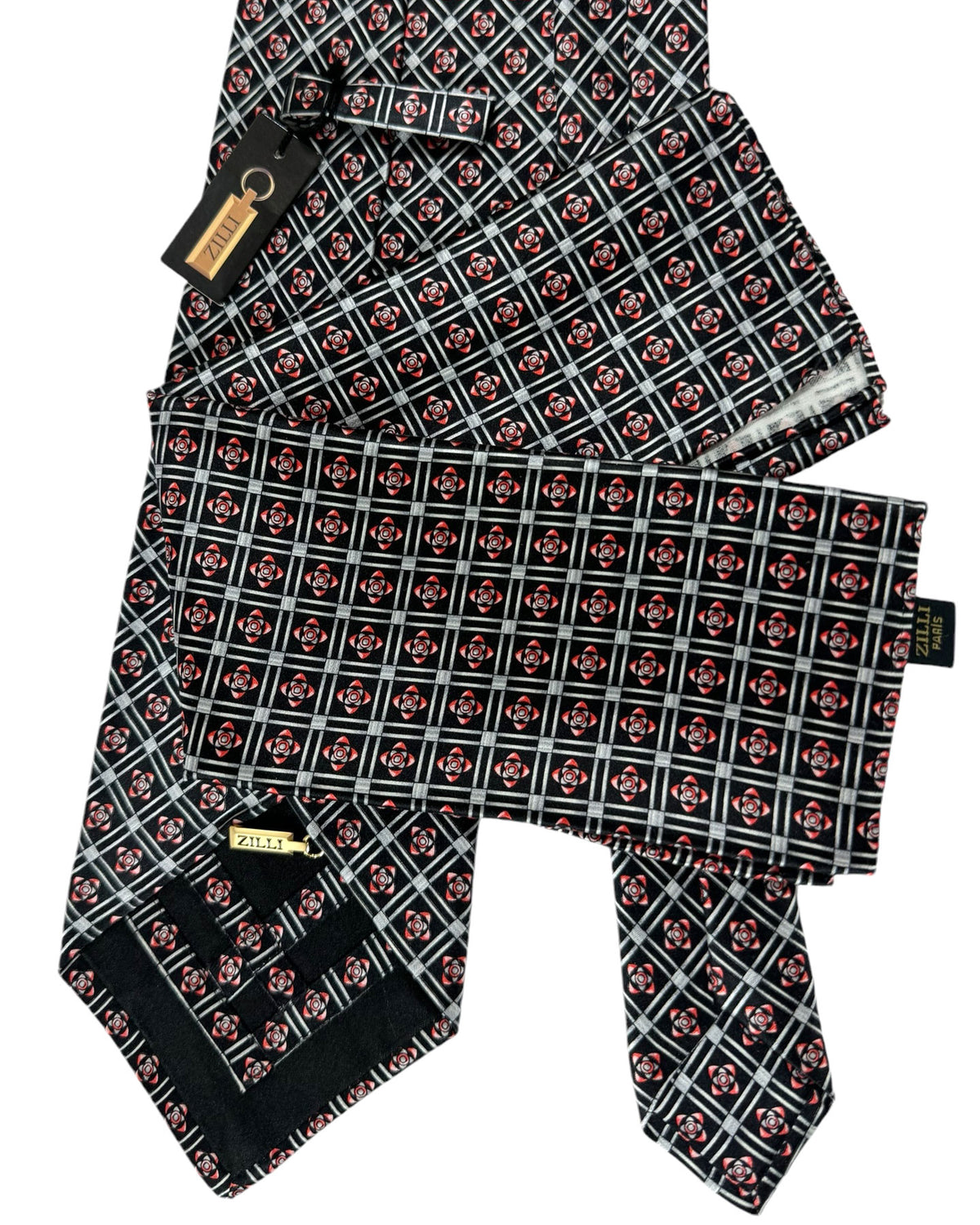 Zilli authentic Tie & Matching Pocket Square Set 