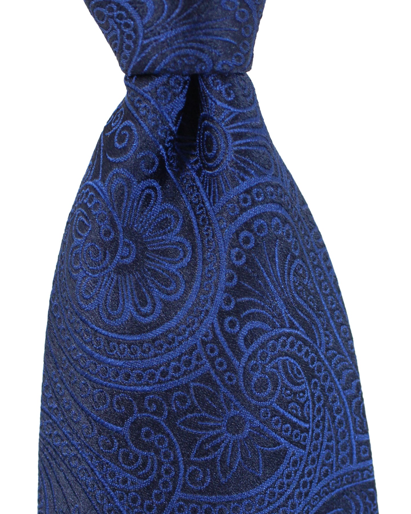 Zilli Extra Long Necktie Dark Blue Paisley - Hand Made In Italy
