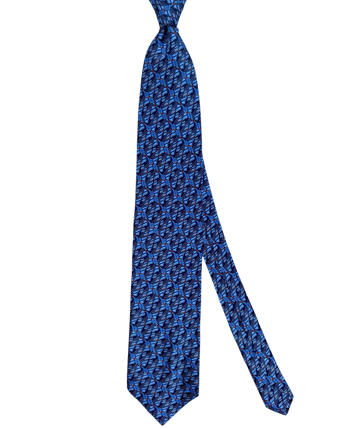 Zilli Silk Tie Navy Blue Floral - Wide Necktie FINAL SALE