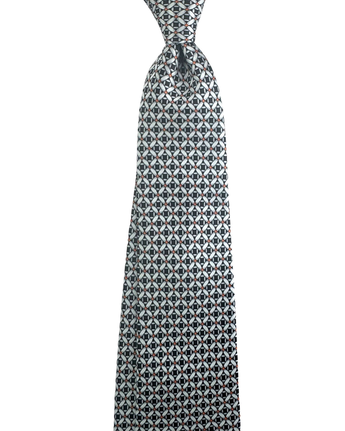 Zilli Silk Tie Gray Black Orange