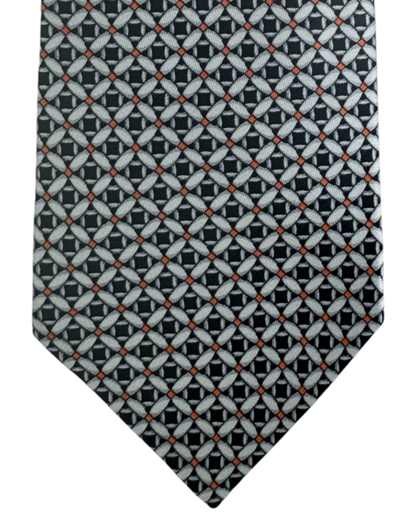 Zilli Silk Tie Gray Black Orange