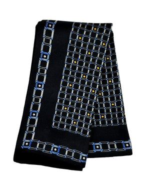 Zilli Paris Silk Pocket Square Gray Blue