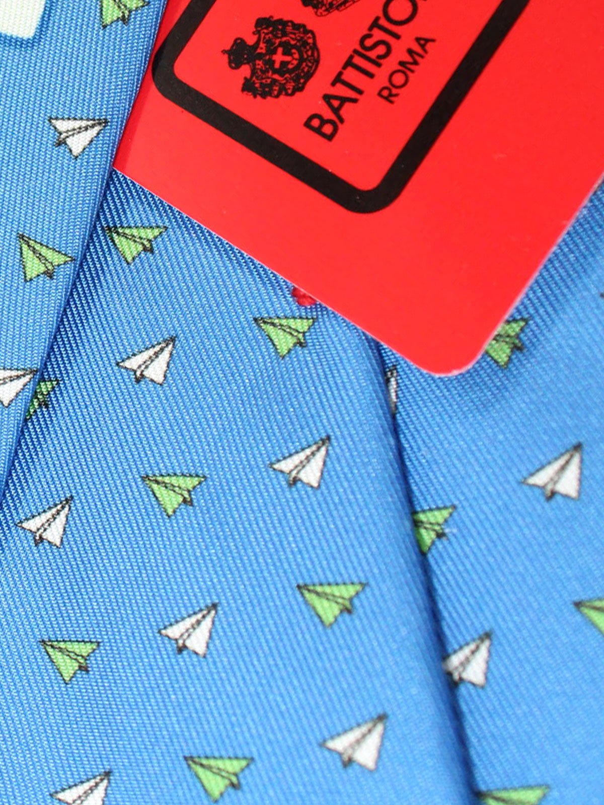 Battistoni Tie Blue Geometric Design - Spring Summer 2020