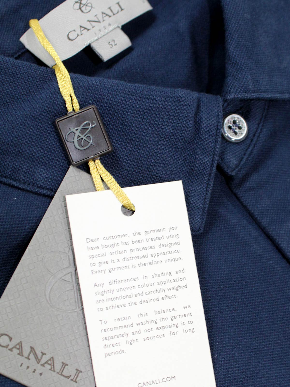 Canali Polo Shirt Navy Cotton Short Sleeve Polo Shirt 