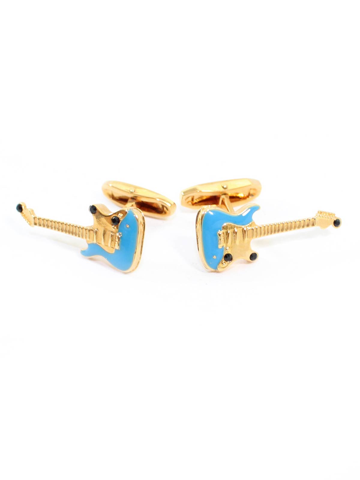 Dolce & Gabbana Cufflinks Gold Blue Guitar 