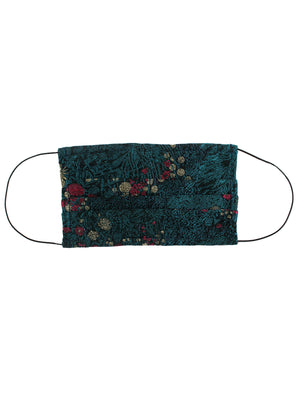 Silk Face Mask Turquoise Black 