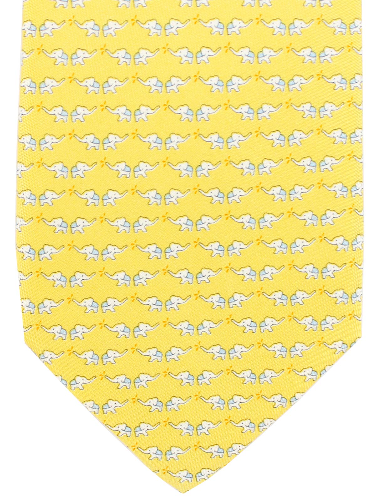 Salvatore Ferragamo Silk Tie Yellow Elephant