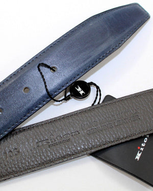 Kiton Leather Belt Dark Blue - Hand Dyed Men Belt 105/ 42 SALE
