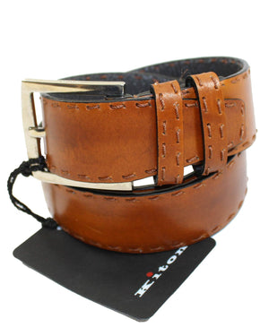 Kiton Leather Belt Cognac Men Belt