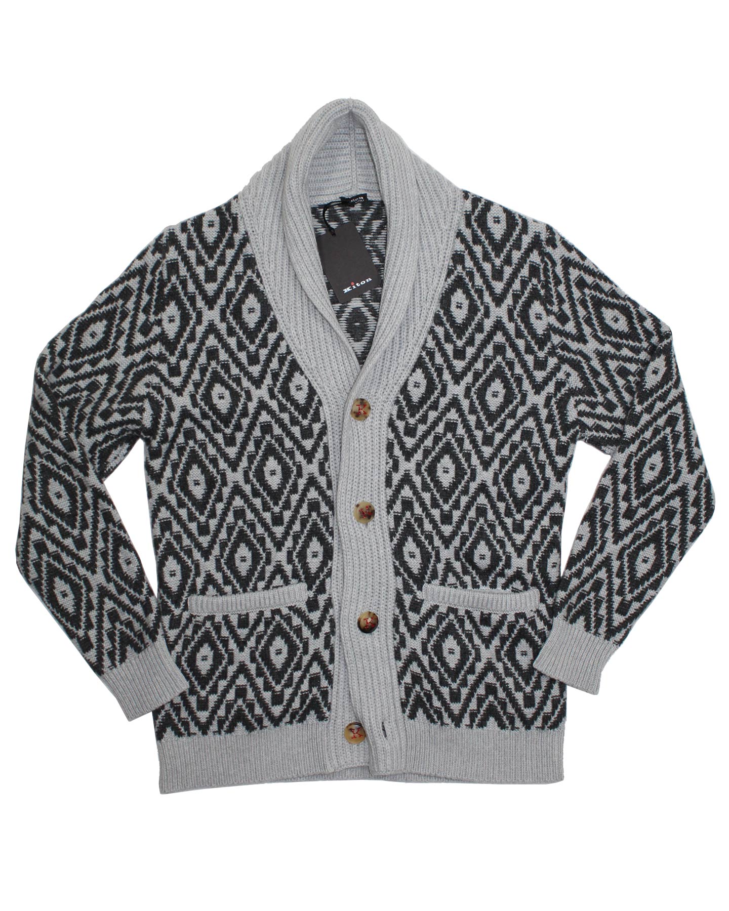Kiton Cashmere Cardigan Gray Knitwear