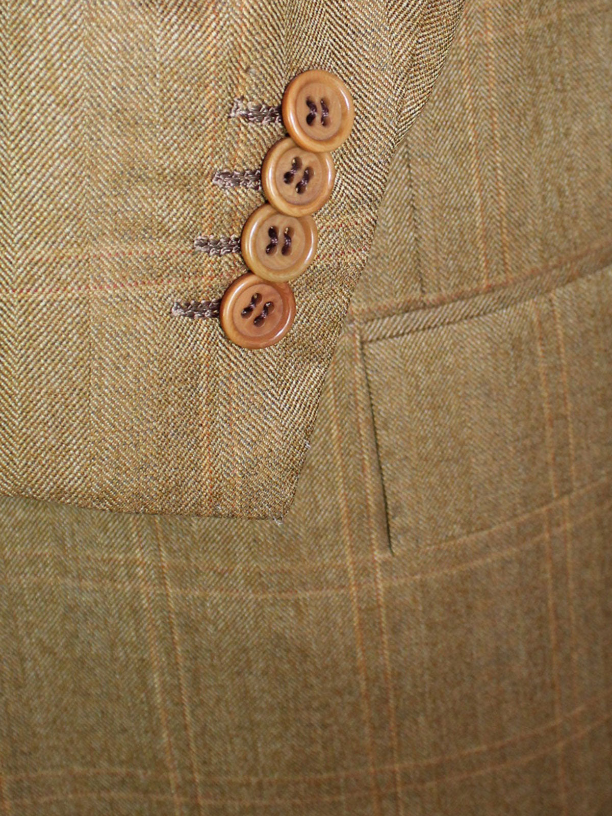 Kiton Sport Coat Brown Windowpane 