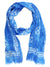 New Kiton Linen Scarf Royal Blue Floral 