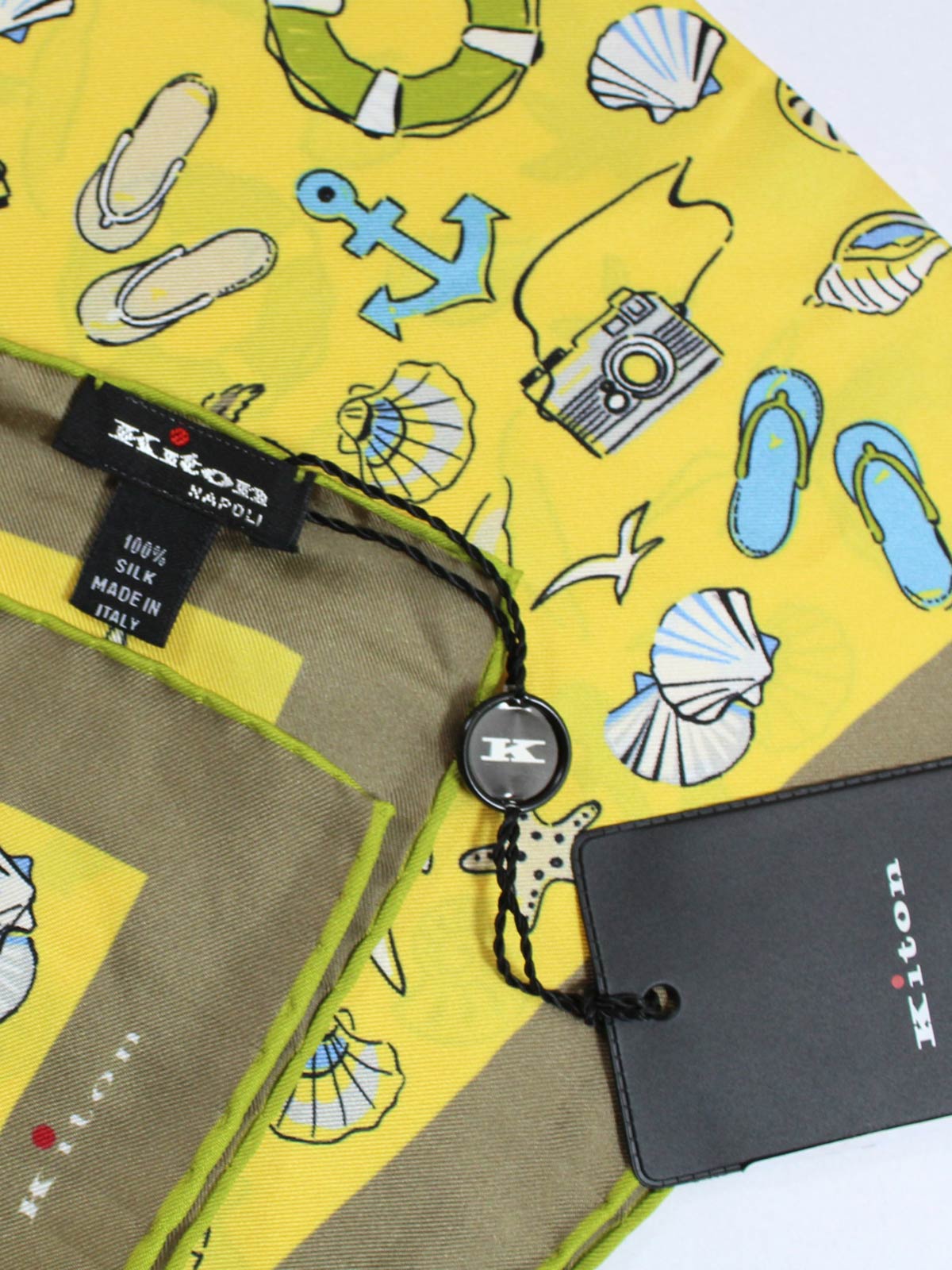 Kiton Scarf Yellow Beach Novelty
