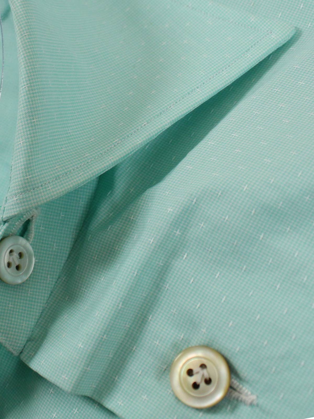 Kiton Short Sleeve Shirt Mint Green 40 - 15 3/4 REDUCED - SALE