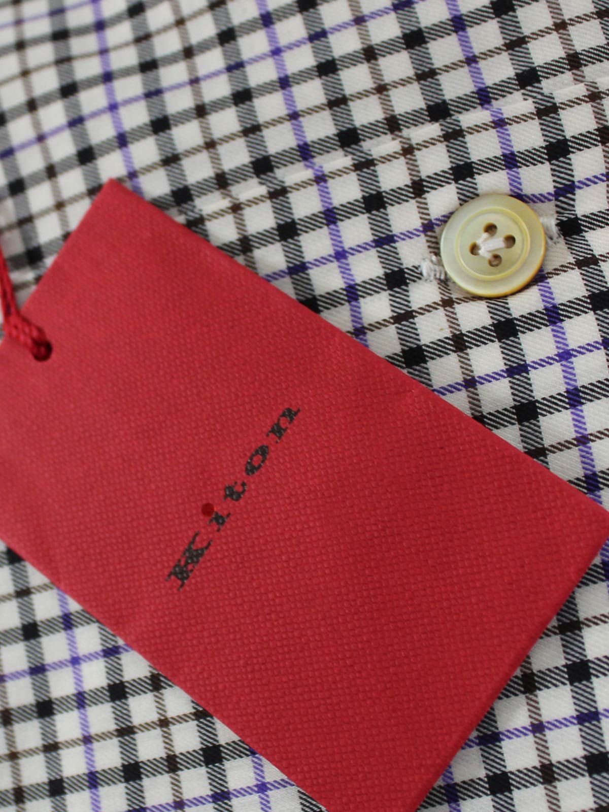 Kiton Dress Shirt White Purple Men