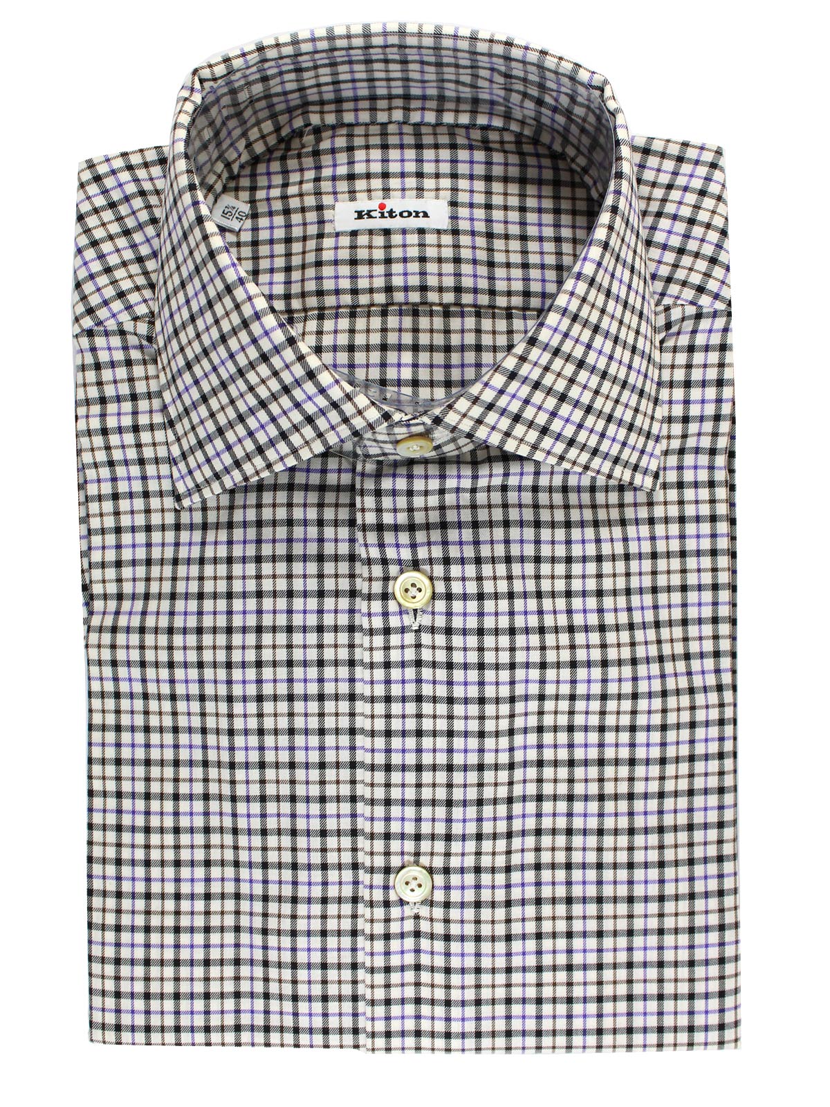 Kiton Dress Shirt White Purple Men
