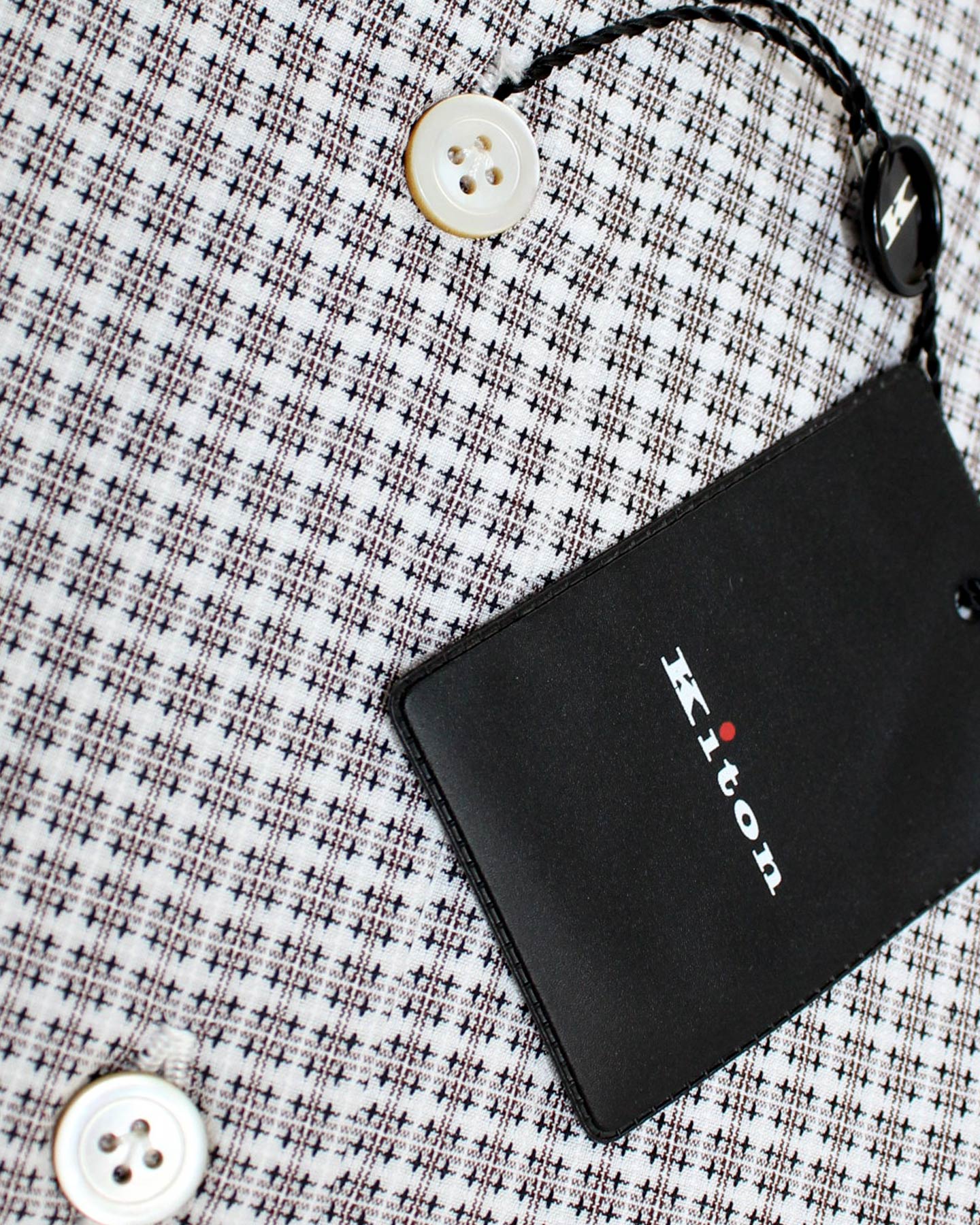 Kiton New Shirt White Gray Brown Design