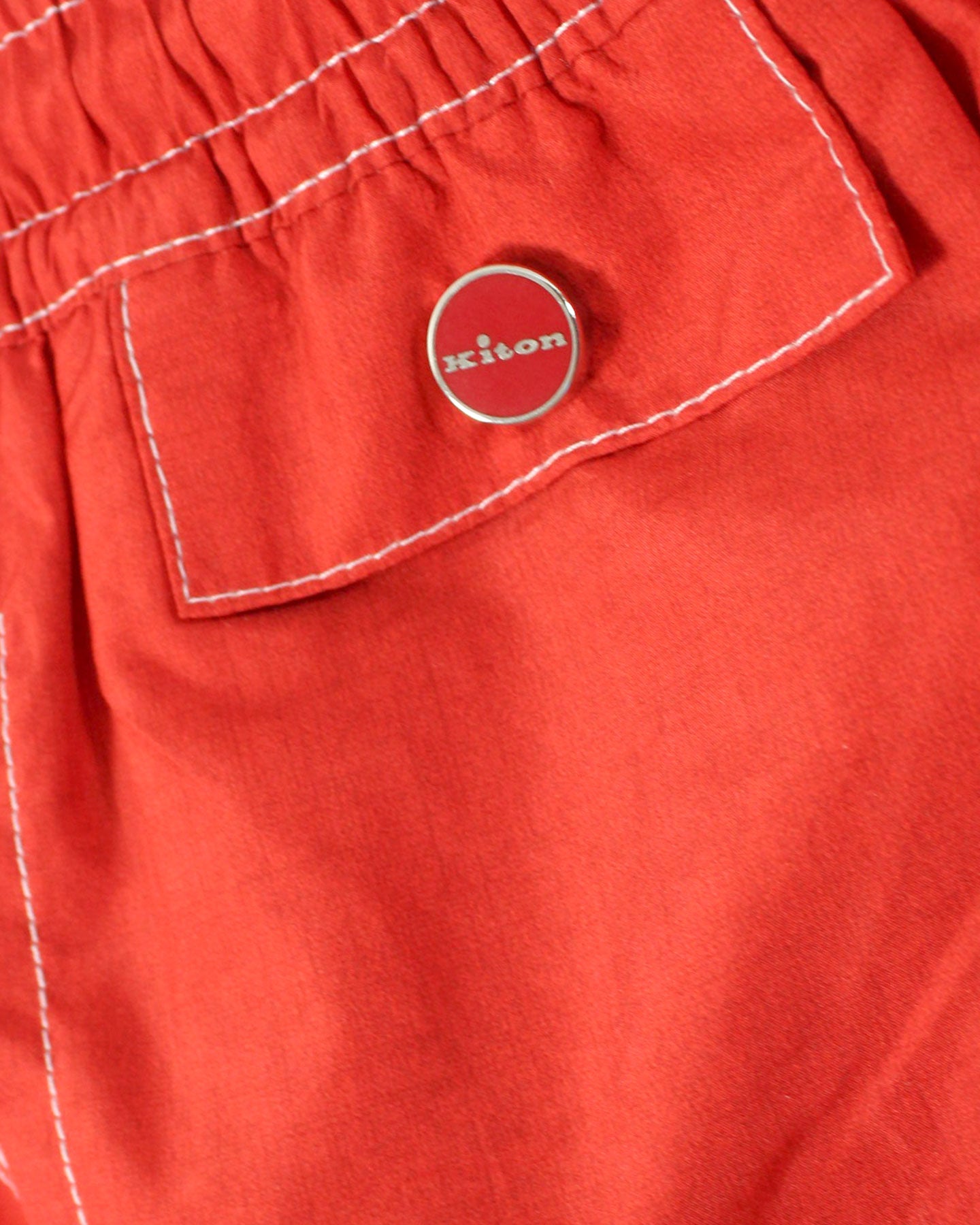 Kiton Swim Shorts L Red Solid - Men Swimwear