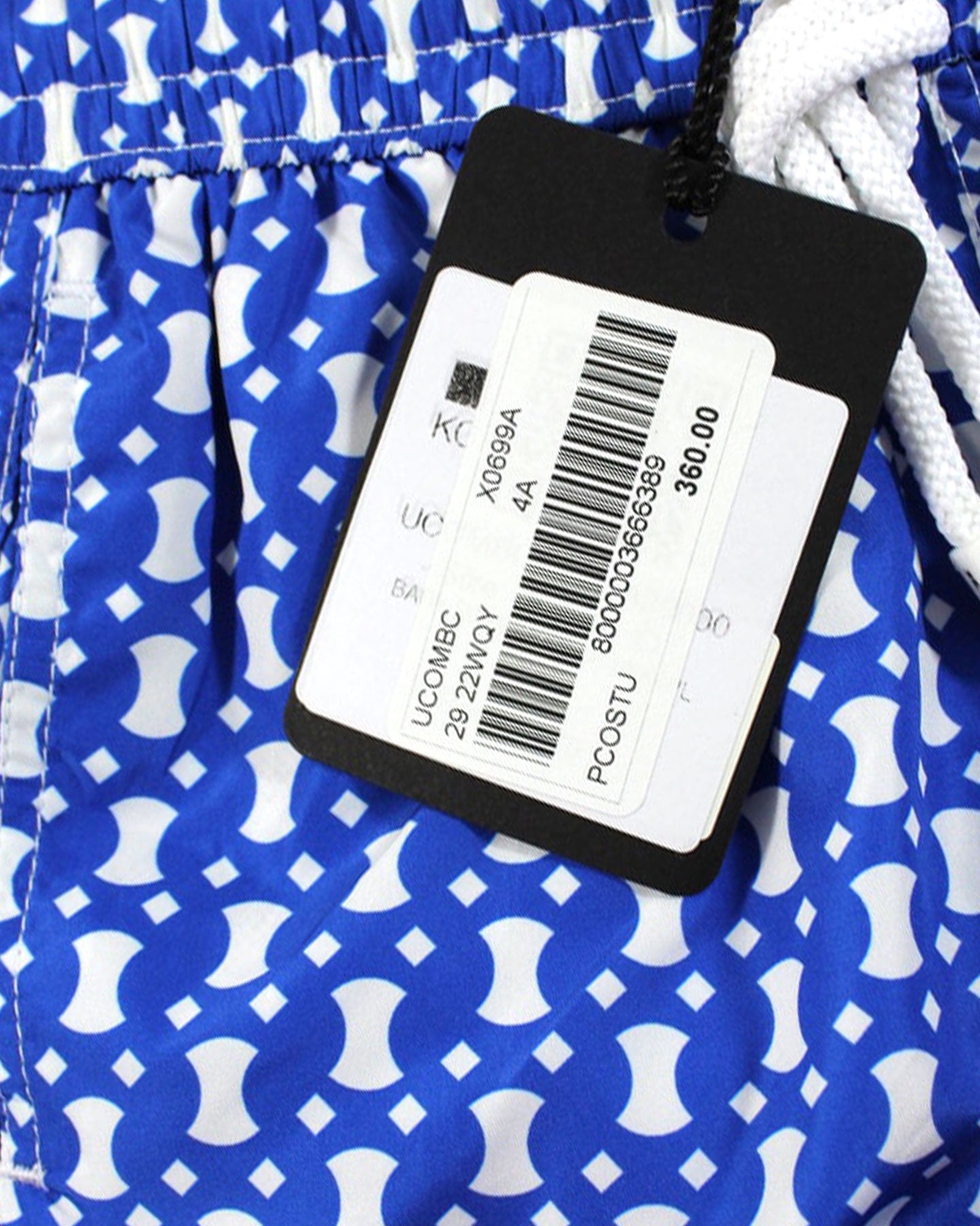 Kiton Youth Swim Shorts 4 Blue White Geometric