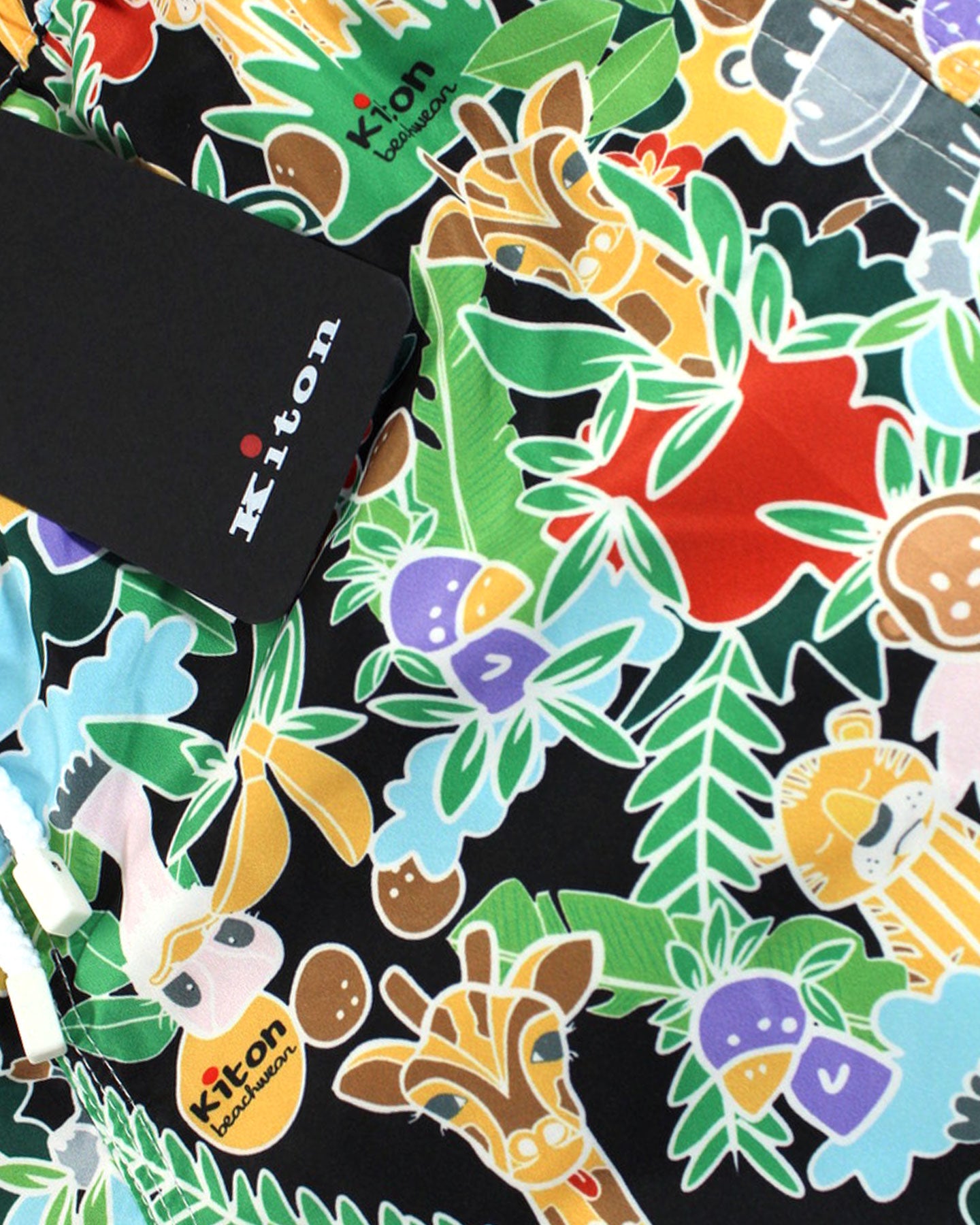 Kiton Youth Swim Shorts 10 Green Multi Color Jungle Animals