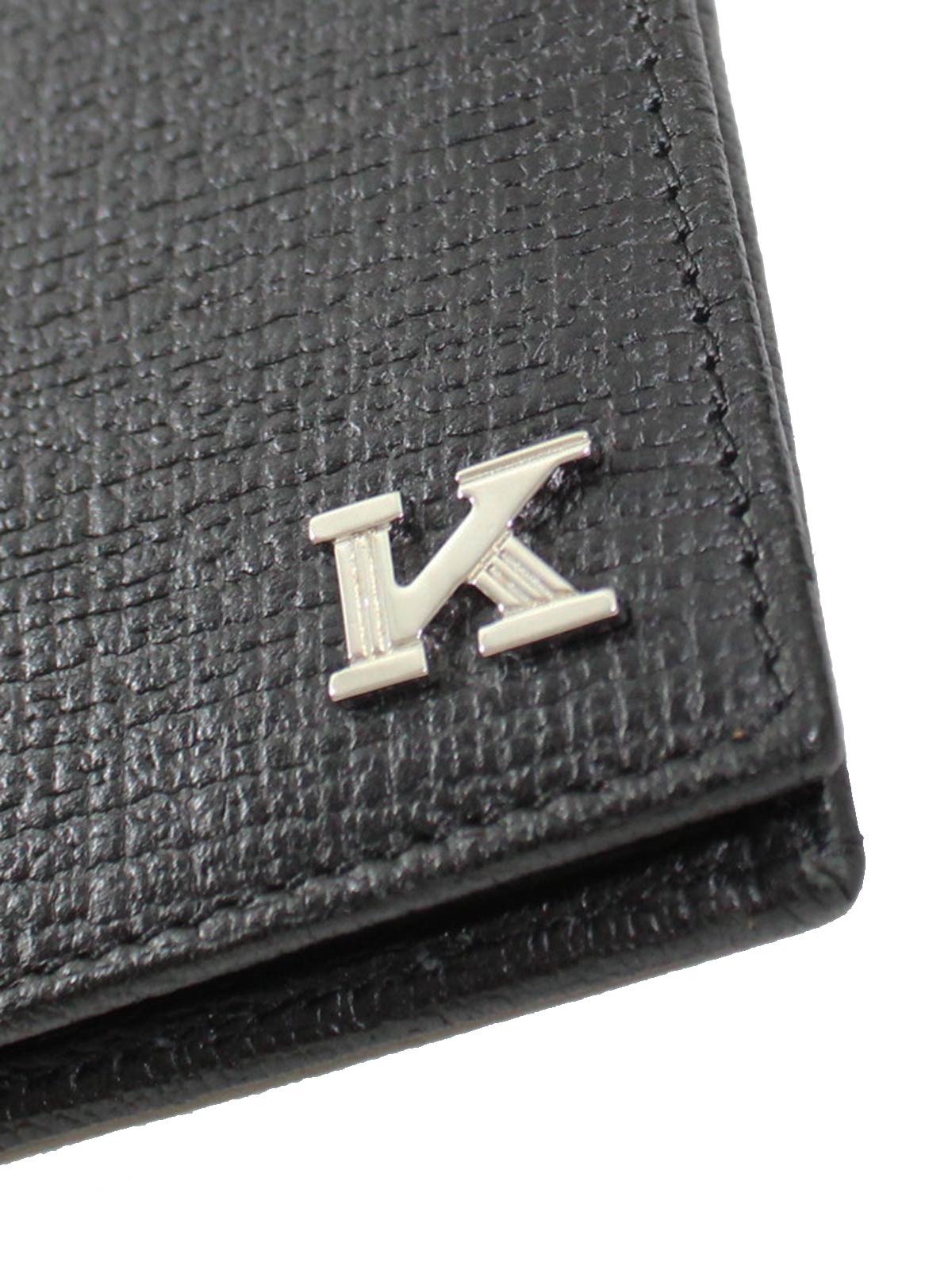 Kiton Black Leather Men Wallet