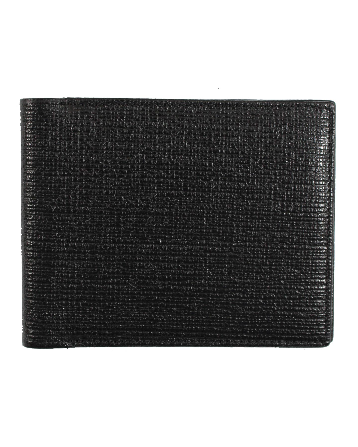 Kiton Men Wallet Black Grain Leather - Bifold With Money Clip SALE
