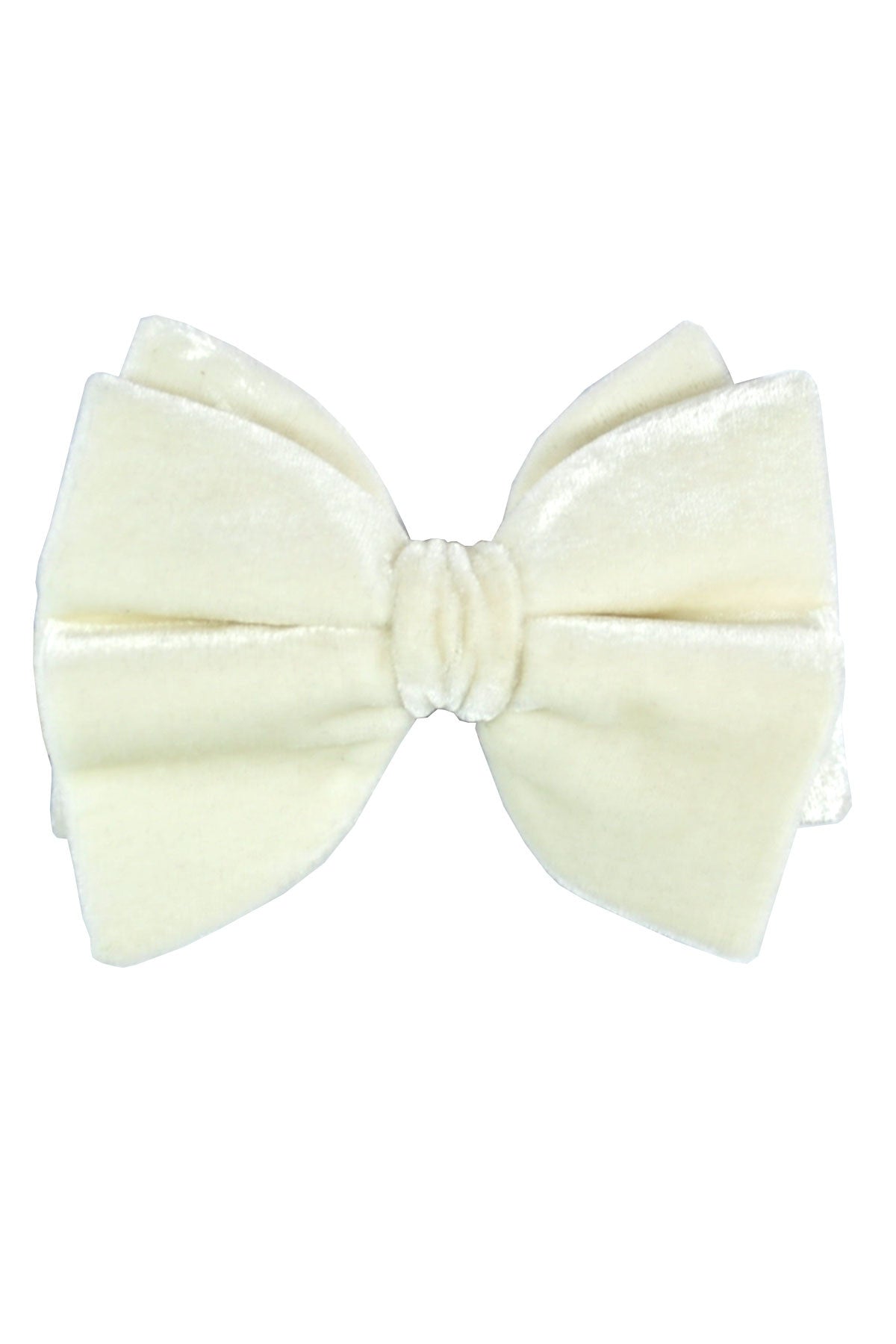Bow Tie Large Butterfly Velvet Ivory White