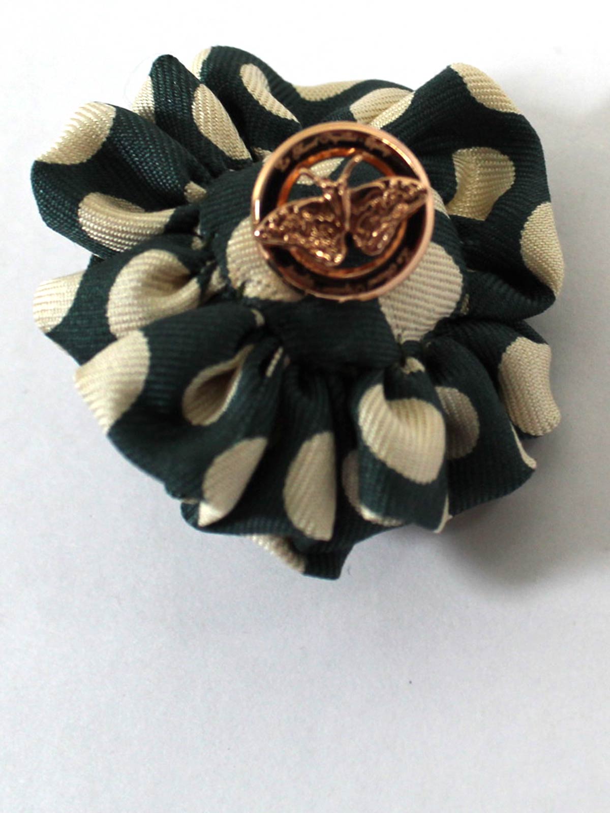 Le Noeud Papillon Silk Lapel Flower Gray Polka Dots
