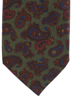 E. Marinella Silk Tie Gray Navy Brown Paisley