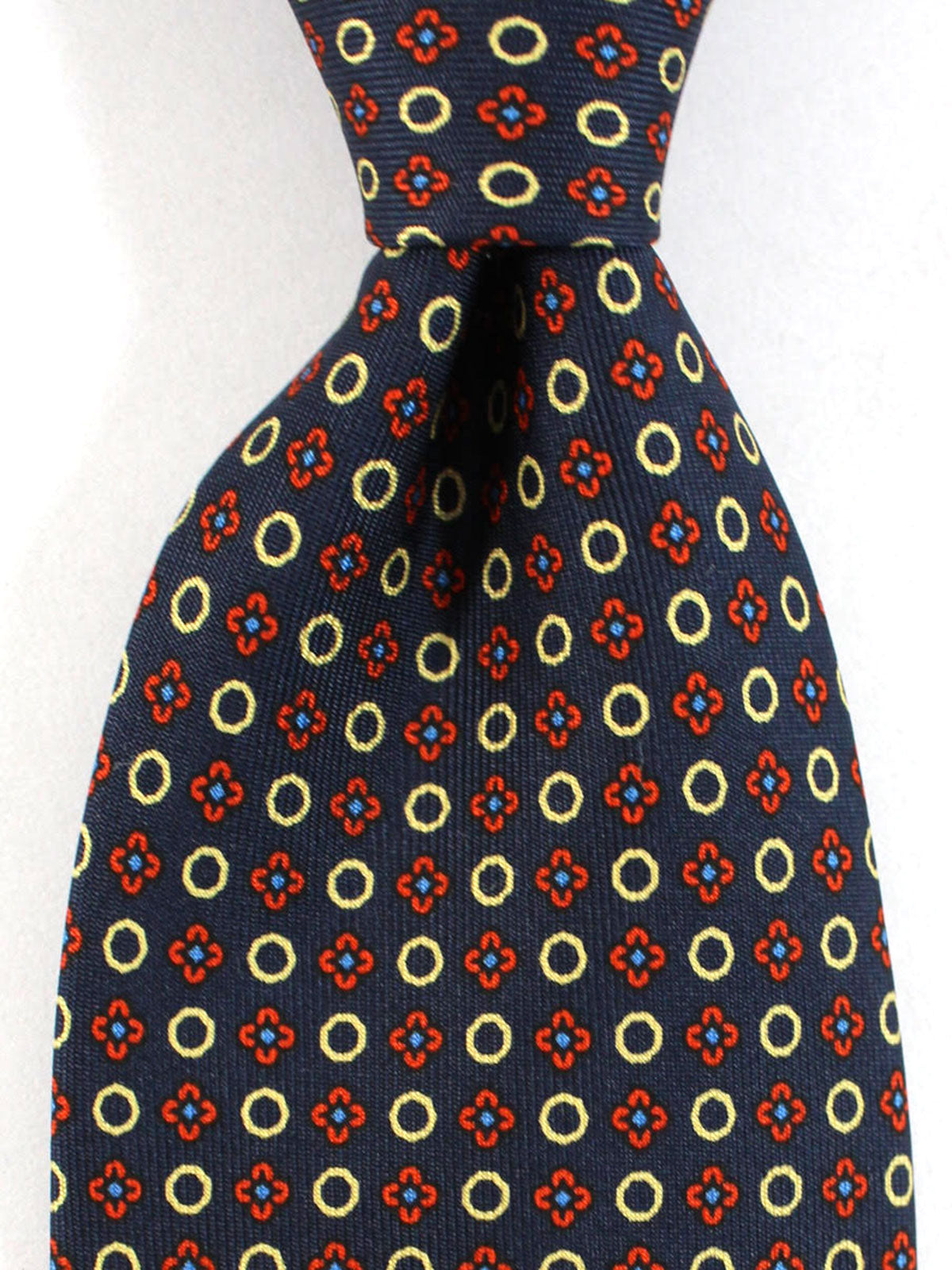 E. Marinella Silk Tie Dark Blue Red Floral