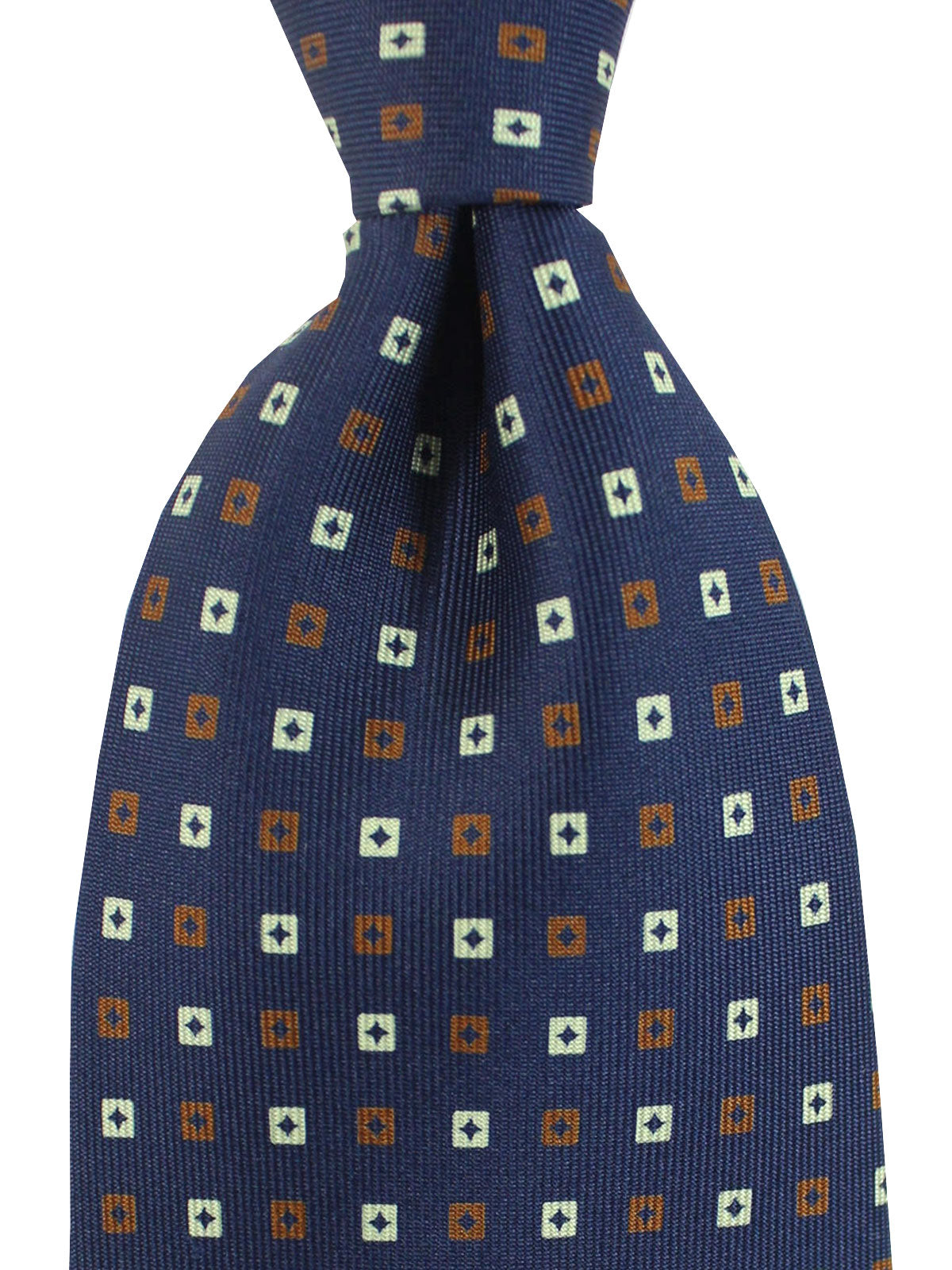 E. Marinella Tie Classic Dark Blue Brown Geometric