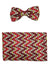 Emilio Pucci Cummerbund  Bow Tie Set Maroon Herringbone Pink Lime