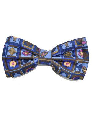 Emilio Pucci  Bow Tie Set Navy Brown Peach Fuchsia