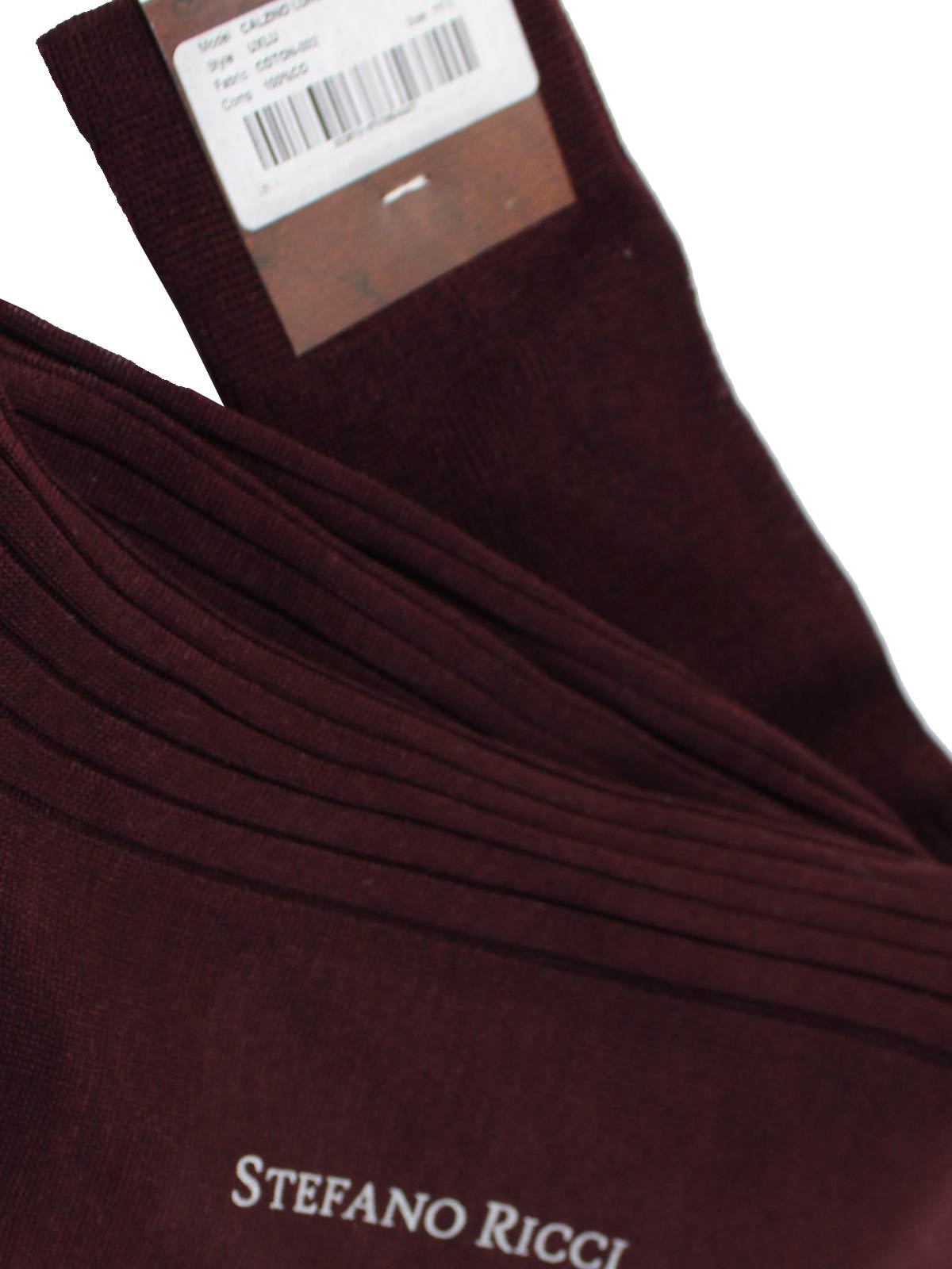 Stefano Ricci Socks Bordeaux Ribbed 