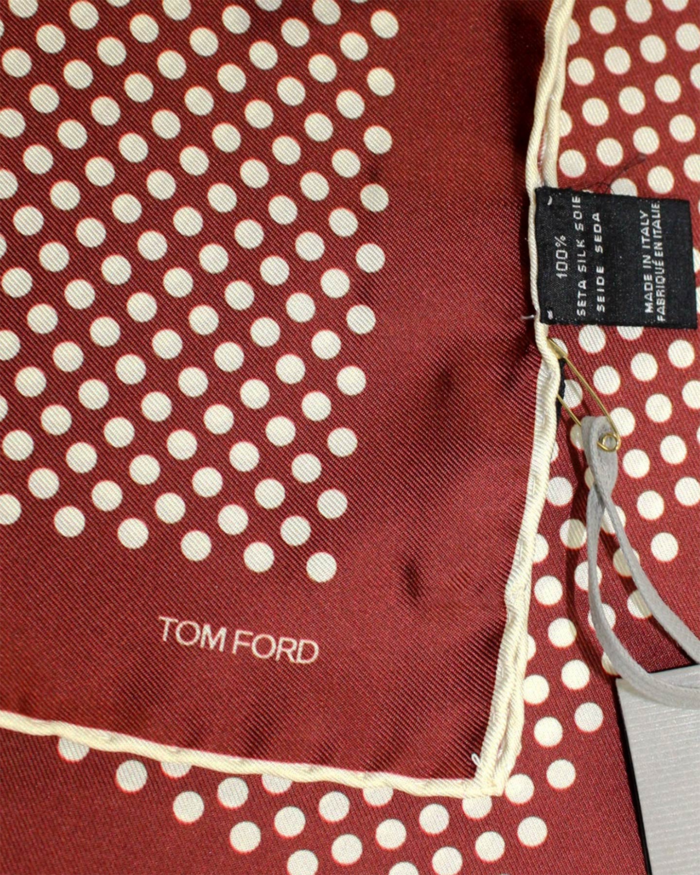 Tom Ford Pocket Square Brown Dots