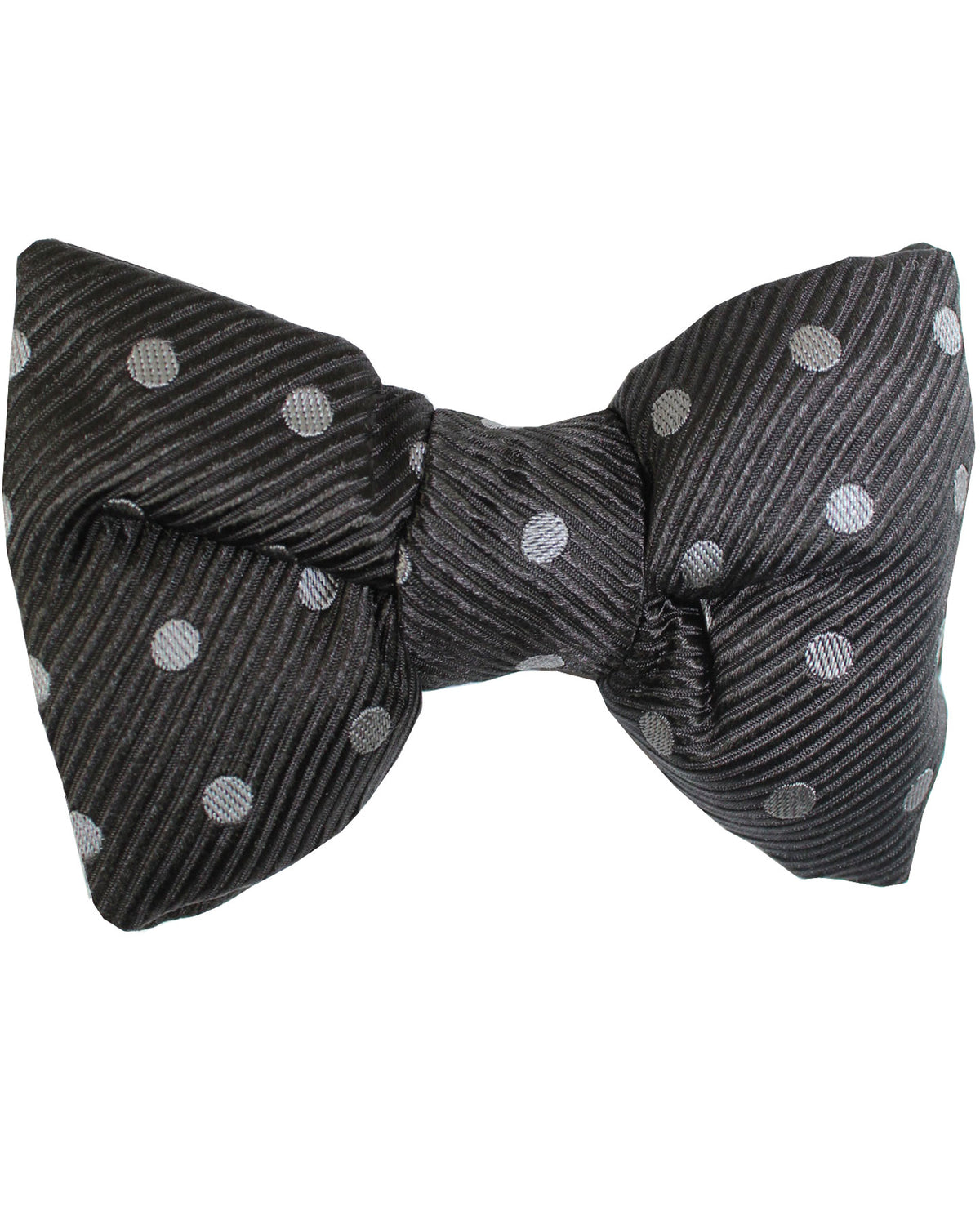 Tom Ford Silk Bow Tie Black Gray Grosgrain Polka Dots