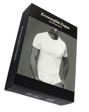 Ermenegildo Zegna T-Shirt Round Neck White Micromodal S SALE