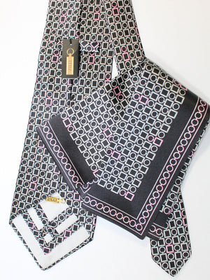 Zilli Extra Long authentic Tie & Pocket Square Set 